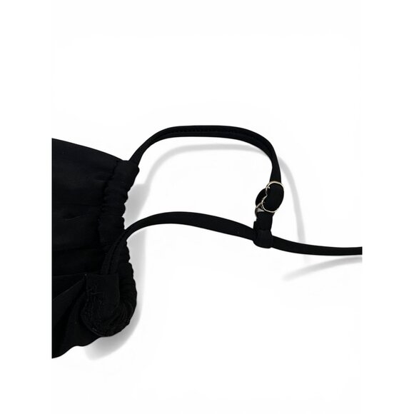 NWT SHEIN Black Bandeau Bikini Set High Waist Ruched Adjustable Straps Size S - Picture 8 of 9